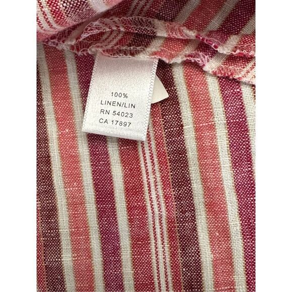 Banana Republic  Pink Chevron Candy-Stripe Midi Skirt 100% linen - Picture 6 of 6